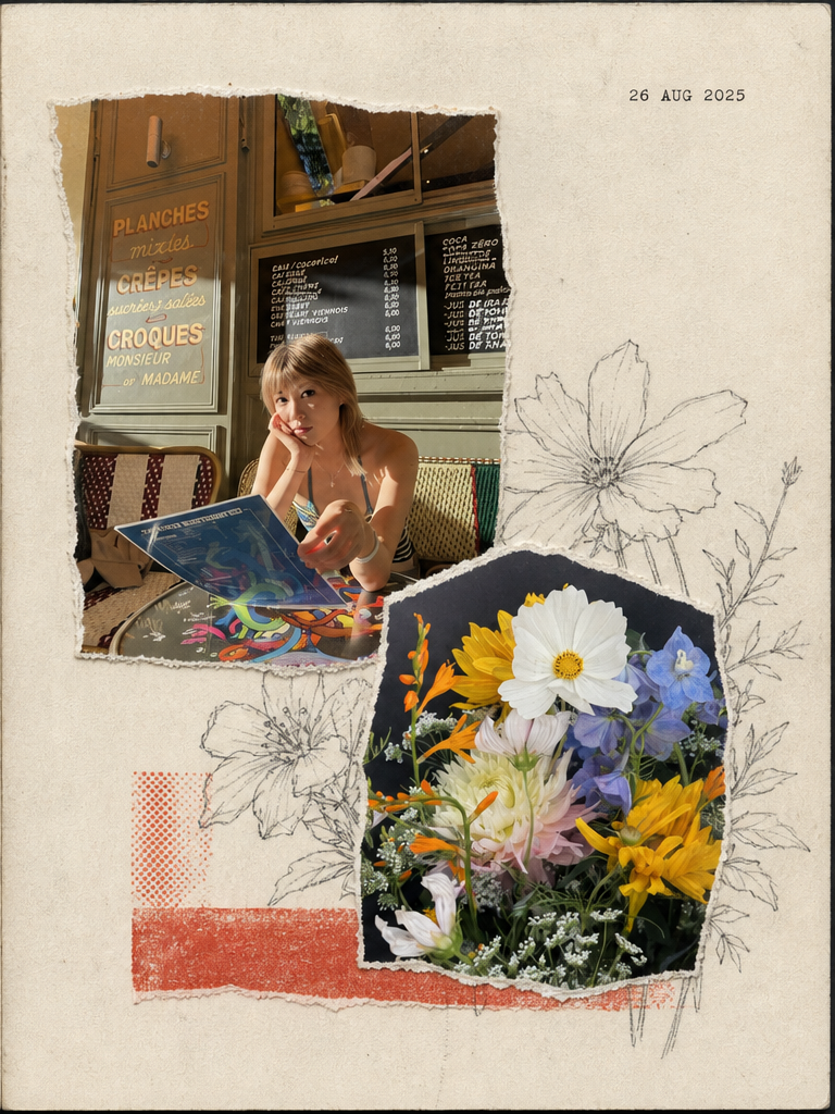 Paris zine artwork · Balcony / Small Things · right page