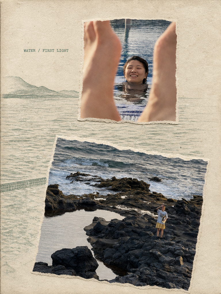 Tenerife zine artwork · Water / First Light · right page